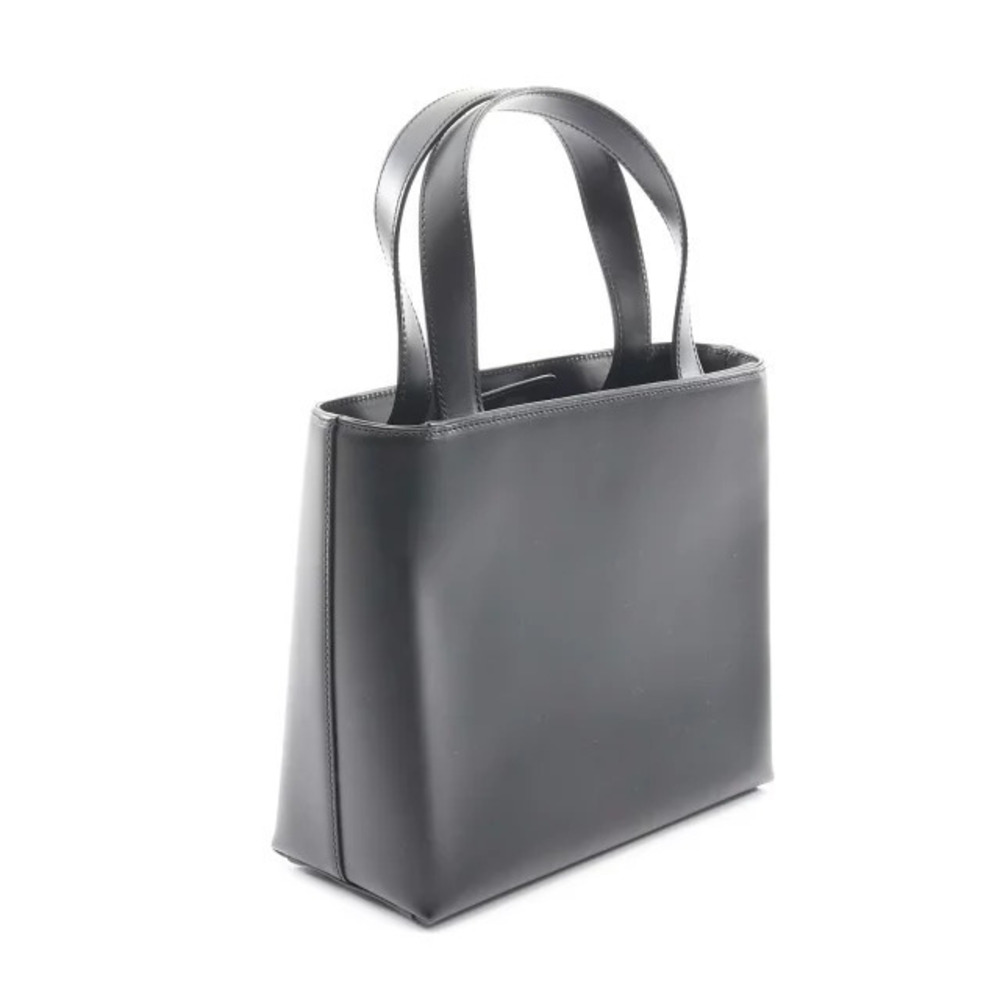 Salvatore Ferragamo Black Gancini Handbag Leather Black